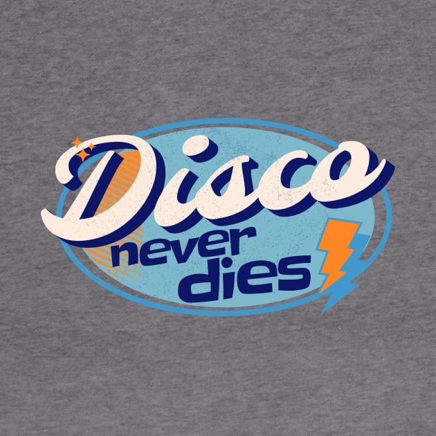 DISCO - Never Dies Retro (Orange/light blue) by DISCOTHREADZ 